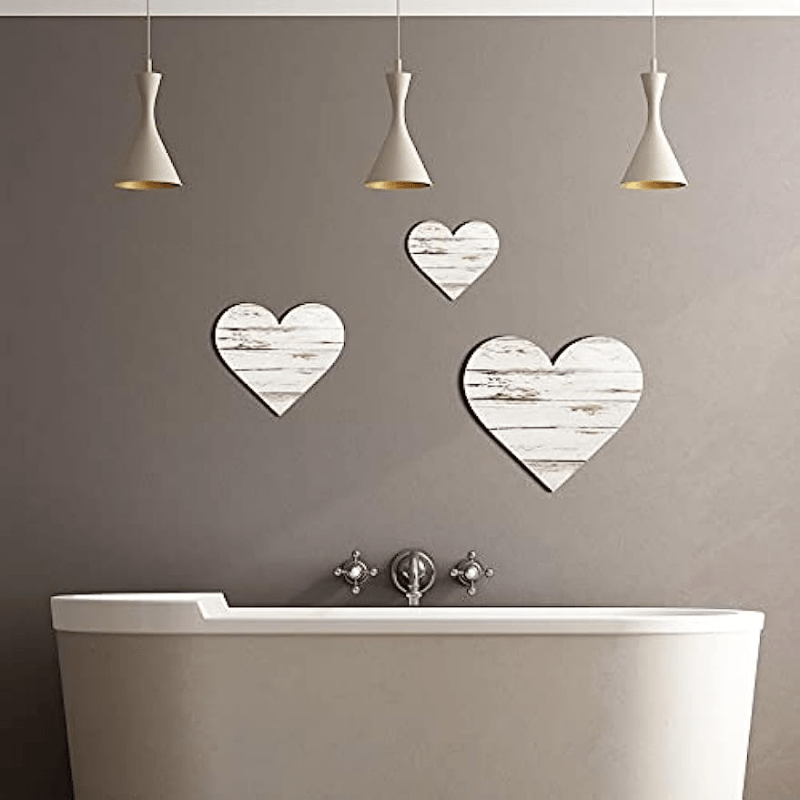 Wooden Grey Hanging Heart With White Detail Hanging Heart -  in 2023