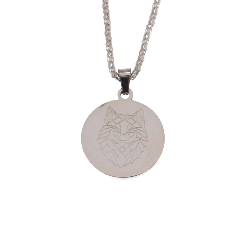 Stainless Steel Wolf Pattern Pendant Necklace Hip Hop Men's Jewelry