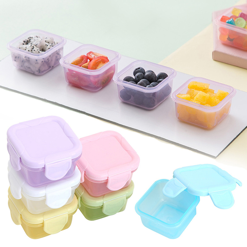 Multi-color Leak-proof Dipping Container, Salad Dressing Container, Small  Children's Silica Gel Snack Box With Lid, Reusable Washable Square Box,  Kitchen Supplies - Temu