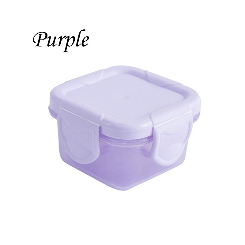 KIGI 【6 PACK】 Plastic Food Storage Containers with Lids Airtight Square  Meal Prep Containers,Microwave,Freeze,Dishwasher Safe (Transparent-Purple