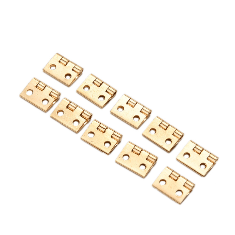 10 Pcs Engsel /Set Mini Copper Hinge/ Folding Small Brass Hinge with Nail/  Wooden Box Cabinet Door Metal Hinges