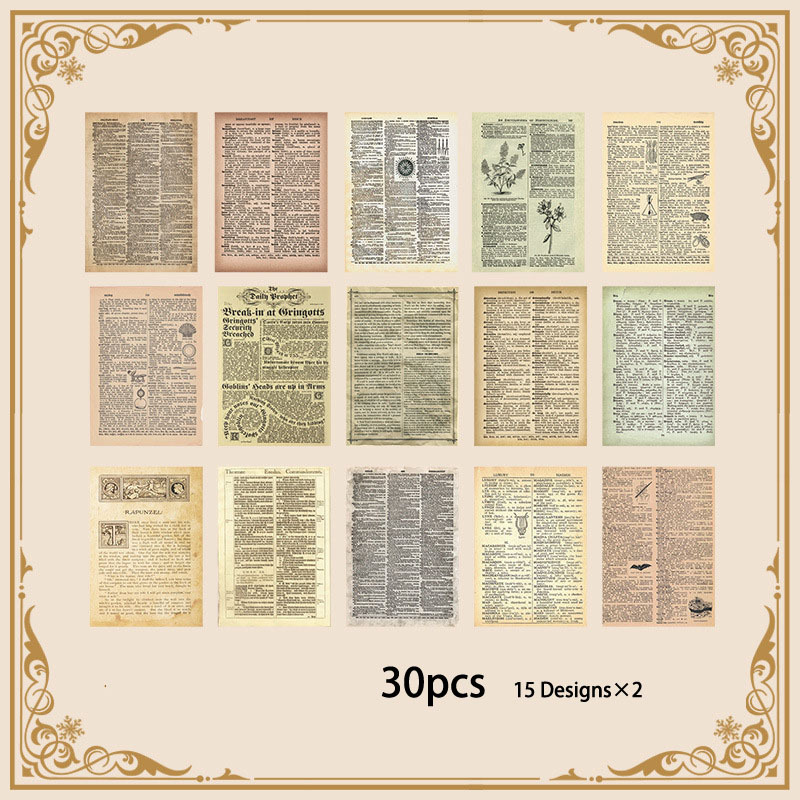 30pcs/pack,vintage Journaling Paper,antique Paper,scrapbook  Supplies,plant,angel,paper Scraps,planner Supplies-ch-st-1837 -  Israel