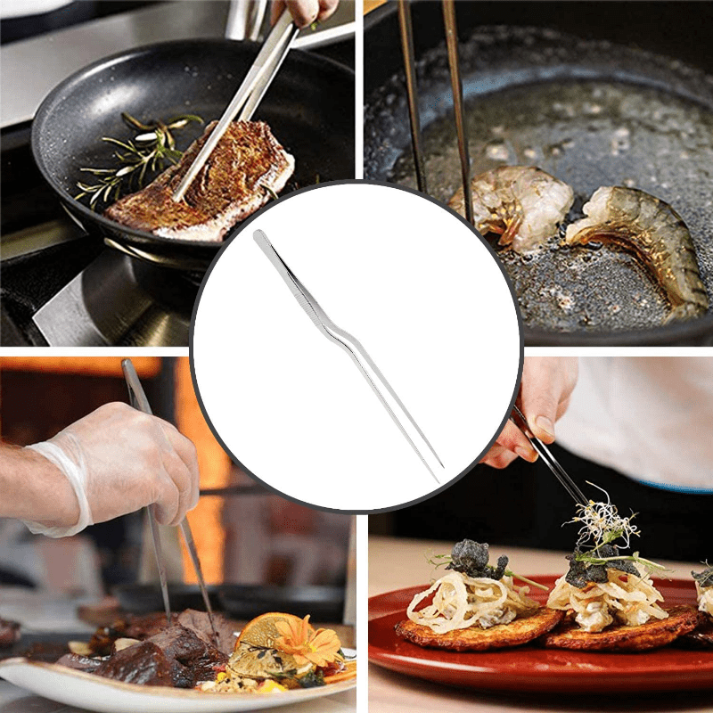 16 cm - Pinces de cuisine en acier inoxydable, ustensiles BBQ, pince à  épiler, pince à chef, Portable, pique