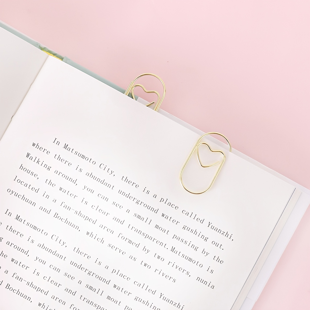 50pcs Heart Paper Clips Small Mini Paperclips Tiny Clips