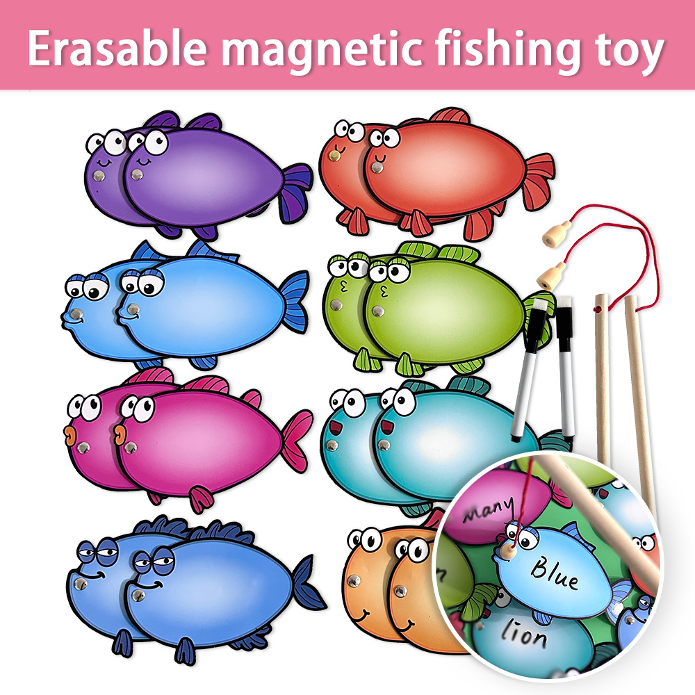 Erasable Magnetic Fishing Toys Montessori Education Kids - Temu
