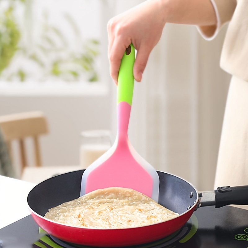 Silicone Omelet Spatula Turner Long Crepe Spatula Heat Resistant