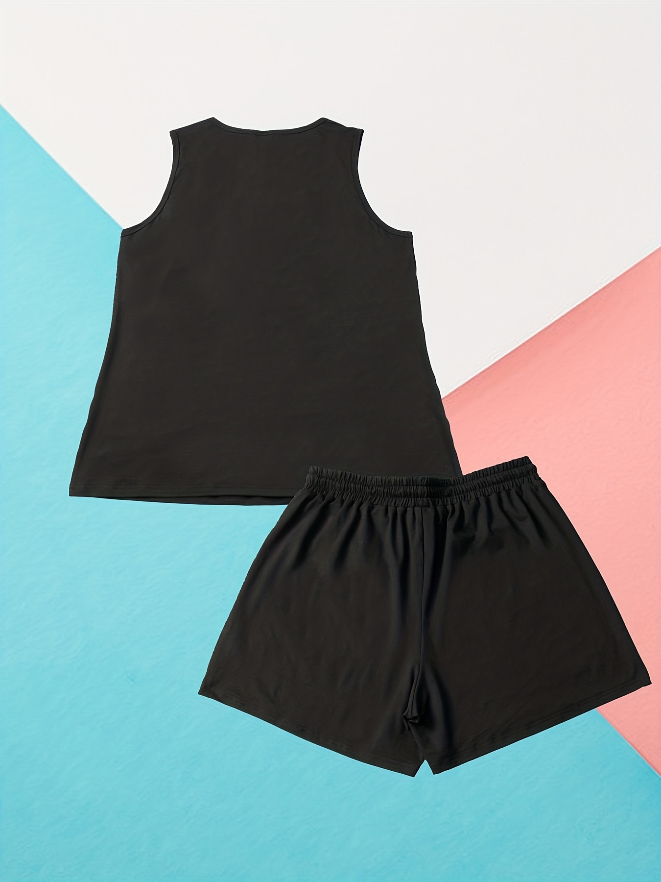 Paw & Heart Print Tank Top & Shorts Pajama Set
