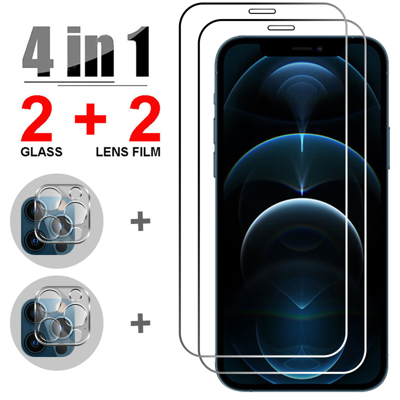 Cámara 2 en 1 + vidrio templado para iPhone SE 2 2020, Protector de pantalla  de cristal para iPhone SE 2020