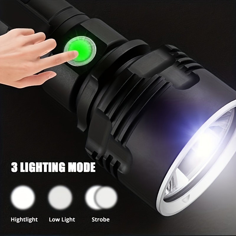 Led Camping Flashlight, High Power Rechargeable Bright Portable Handheld  Spotlight Lantern With 6 Modes, Waterproof Searchlight Emergency Light -  Temu