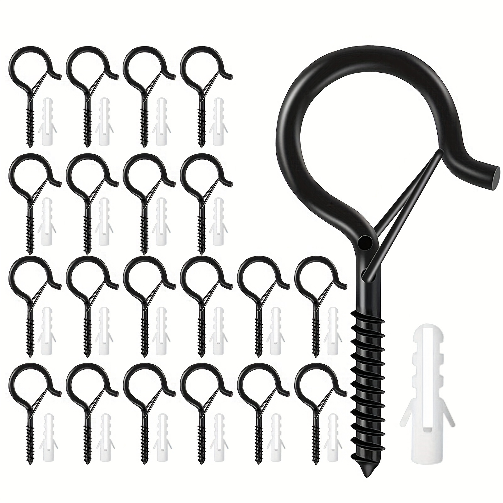 20pcs Q Hanger Hooks With Safety Buckle Windproof Screw - Temu