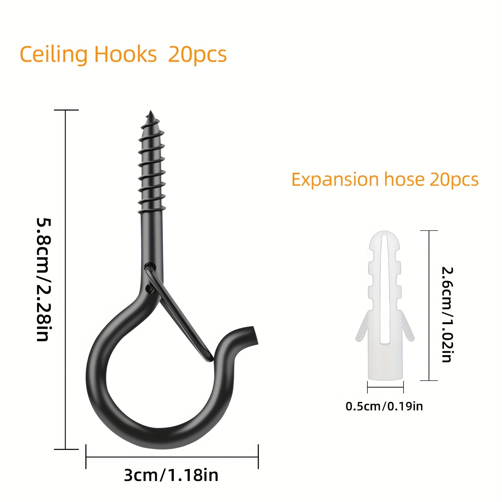 20pcs Q Hanger Hooks With Safety Buckle Windproof Screw - Temu