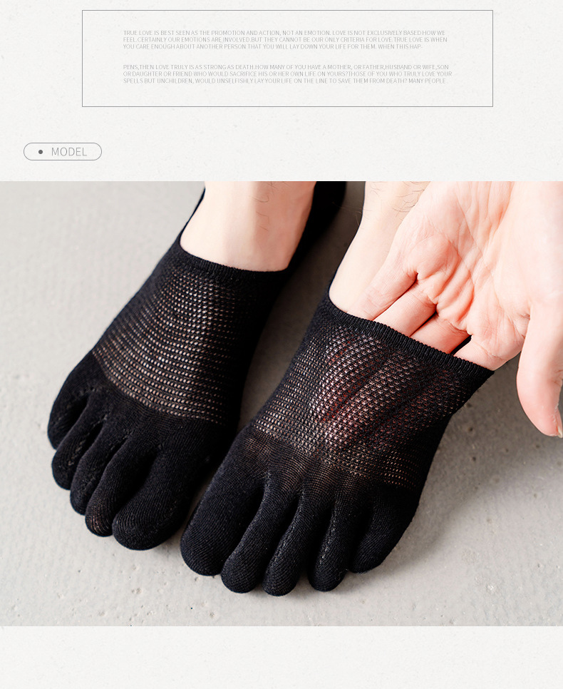 4 pares mujeres cinco dedos calcetines algodón dibujos animados invisible  hermoso barco calcetines dedo partido
