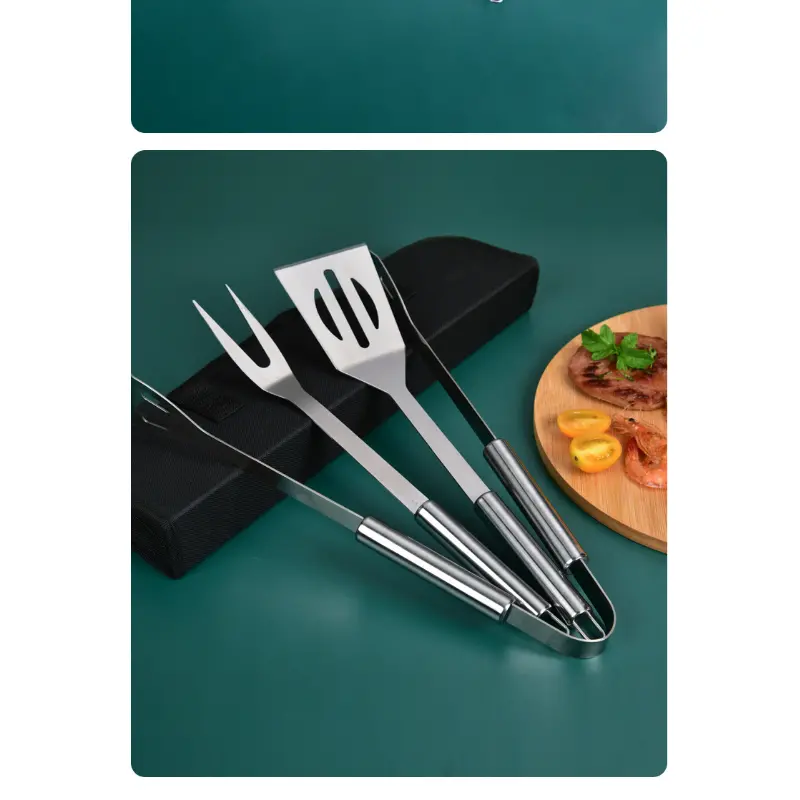 Stainless Steel Grill Set Professional Spatula Set, Pancake Spatula And  Baking Tongs Outdoor Bbq Beef Steak Fork Grilling Tool Stainless Steel  Barbecue Tools Set,perfect For Barbecue Grill And Roof Cooking, Kitchen  Supplies