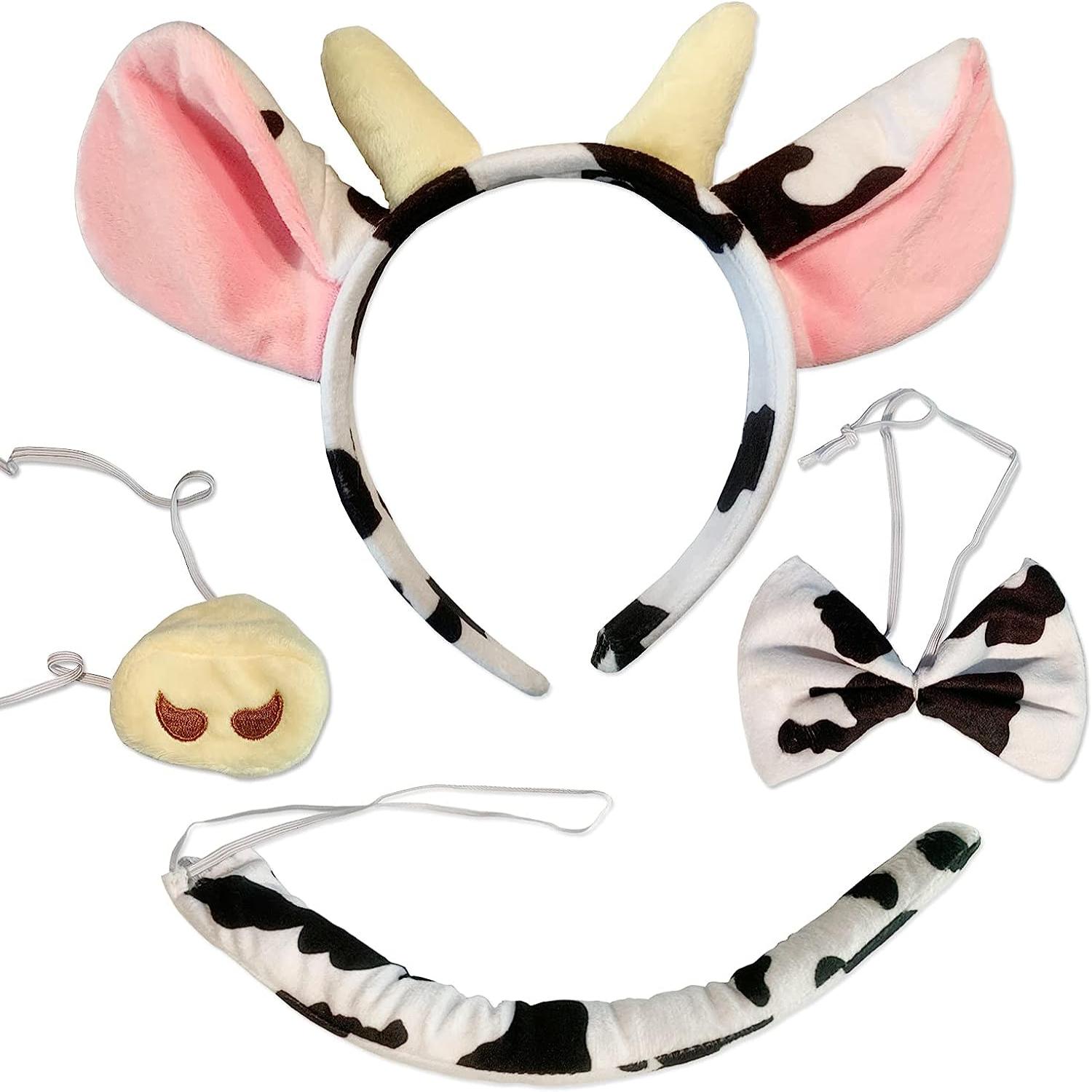 12 Pack Plush Animal Headbands for Party Favor, Jungle Animal Ear Horn Hair  Hoop, Idea on Kid and Adult Birthday, Halloween decoration, Dress-Up