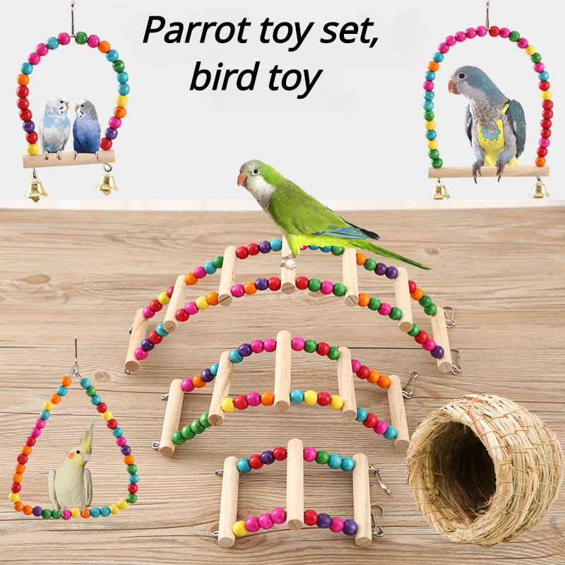 2 Pack Bird Swing Super Large Size Cotton Bird Parrot Rope Perch Parrot  Play Stand Bite Resistance Swing Rope Ring Boredom For Budgie Cockatiel  Finche