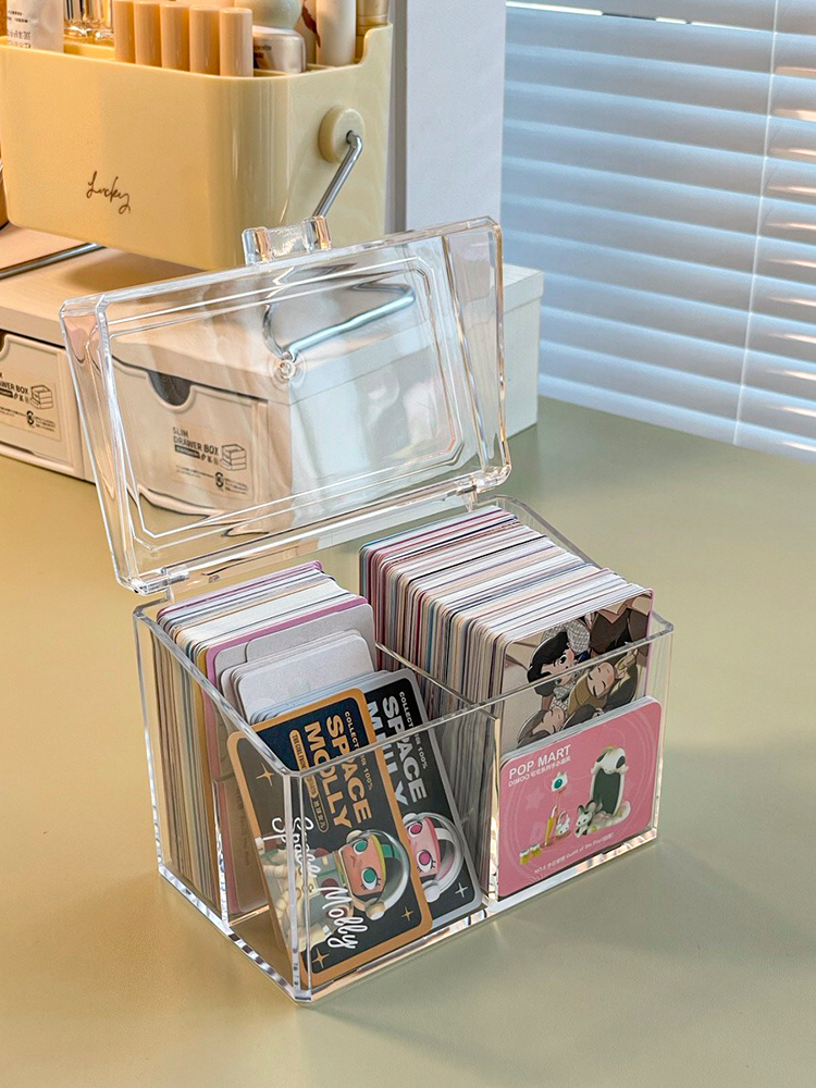 Acrylic Storage Box Transparent Photo Boxes Organiser with 16 Inner Picture  Containers Craft Office Supplies for Stamps Cards - AliExpress
