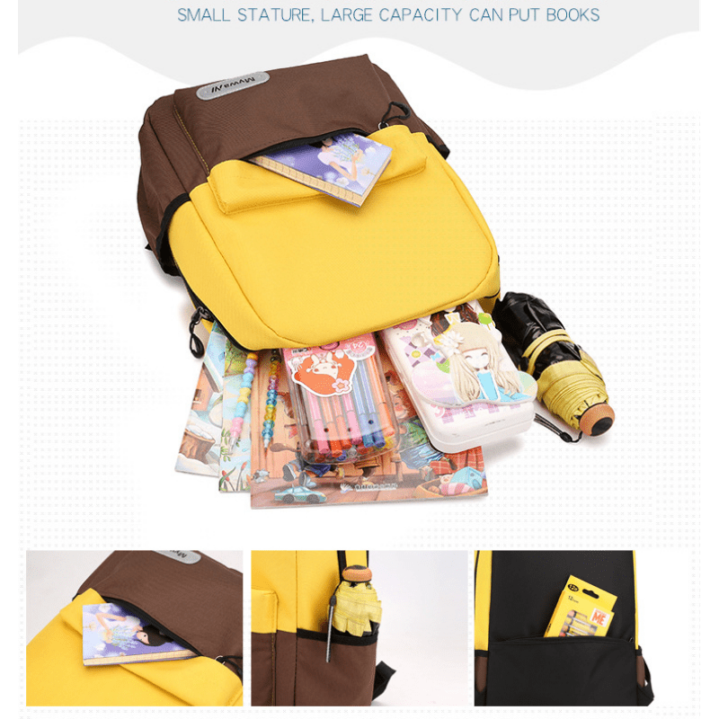 Unique Contrast Children's Backpack for Kindergarten Students
