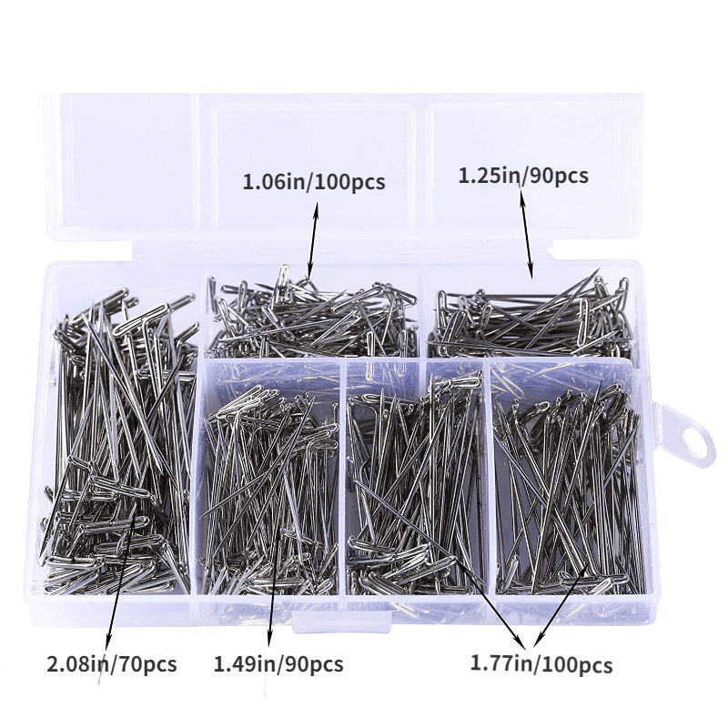 100pcs T Pins, 1.5 Inch /2 Inch Sewing Pins, Stainless Steel Wig Pins For  Wigs, T-pins For Foam Head, Long Straight Pins For Sewing Craft