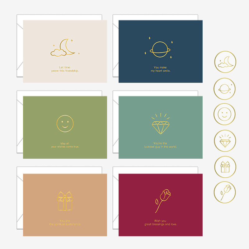 Minimalist Happy Birthday Note Cards Set - 24 Blank Greeting Cards with  Envelopes & Colorful Seals