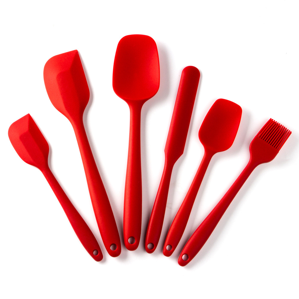 6pcs Silicone Kitchen Utensils Set, Including Cake Baking Cream Spatula,  Oil Brush, Shovel, Scraper, Integrated High Temperature Resistant Kitchen  Tool