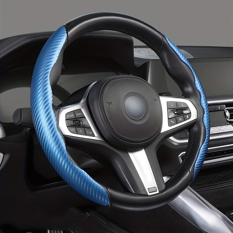 Car Steering Wheel Cover Carbon Fiber Sports Steering Wheel - Temu