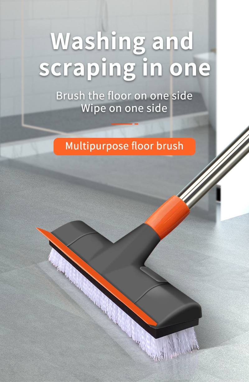Deck brush with stiff bristles for the rollable composite handle