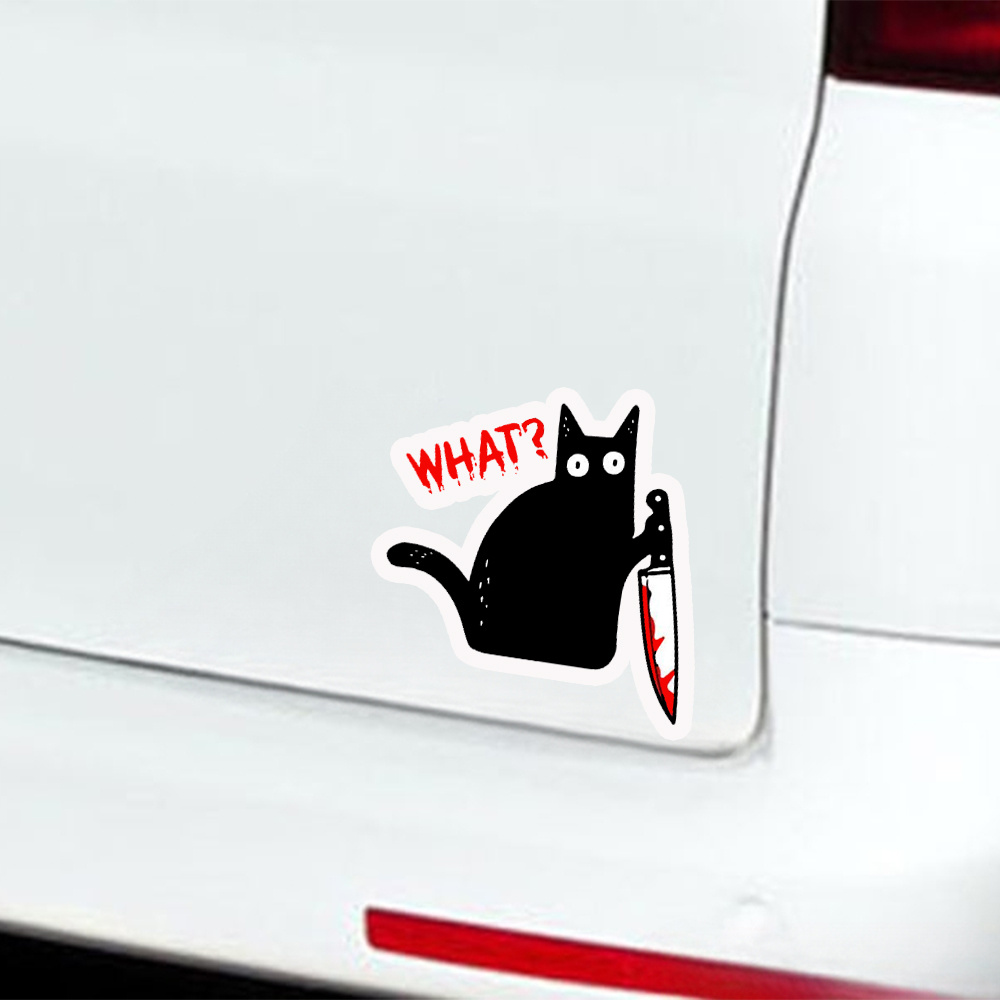  Black CAT Logo Vinyl Stickers Symbol 5.5 Decorative