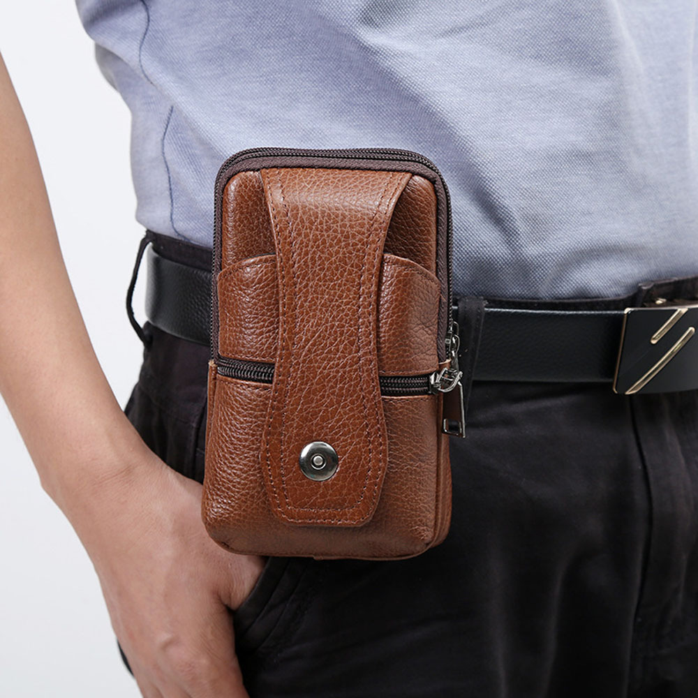 Mini Waist Belt Pouch Key USB Holder Coins Purse Zipper Fanny Bag with A  Hook