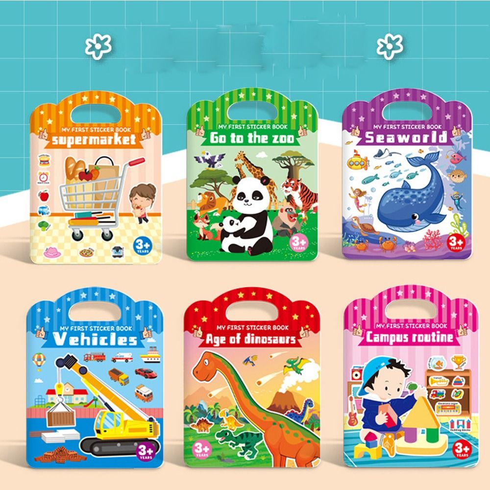 Libro de pegatinas reutilizable para niños pequeños, pegatinas de  aprendizaje cognitivo, juguete educativo para niños de 2, 3 y 4 años