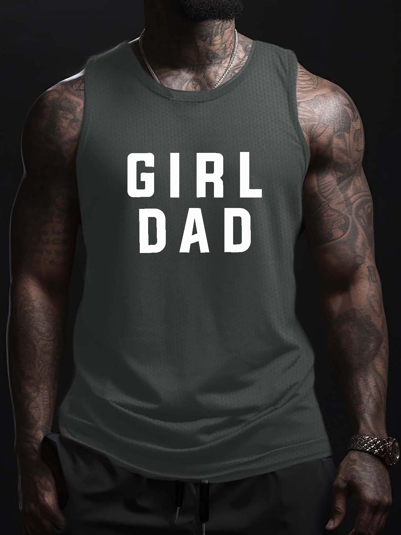 Modisches Muster print 'mädchen Papa' Herren casual tank top Temu Germany