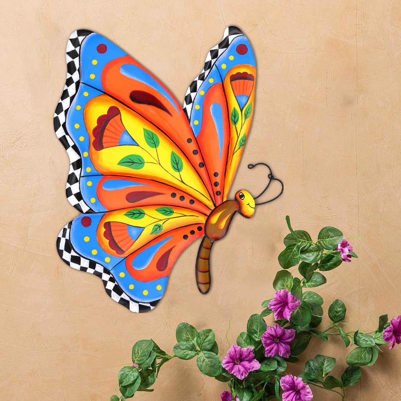 Papillons en métal et cuivre - Décoration murale unique - Amadera Taille  20.5 x 24 cm
