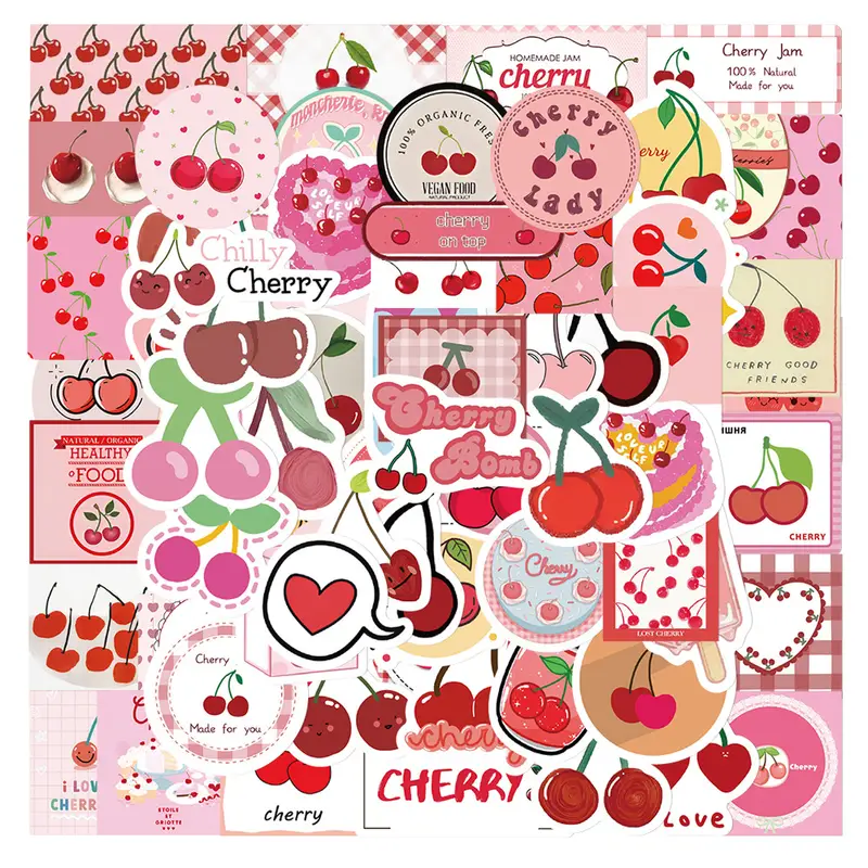 Wine Heart Cherry Stickers Cool Room Diy Waterproof - Temu