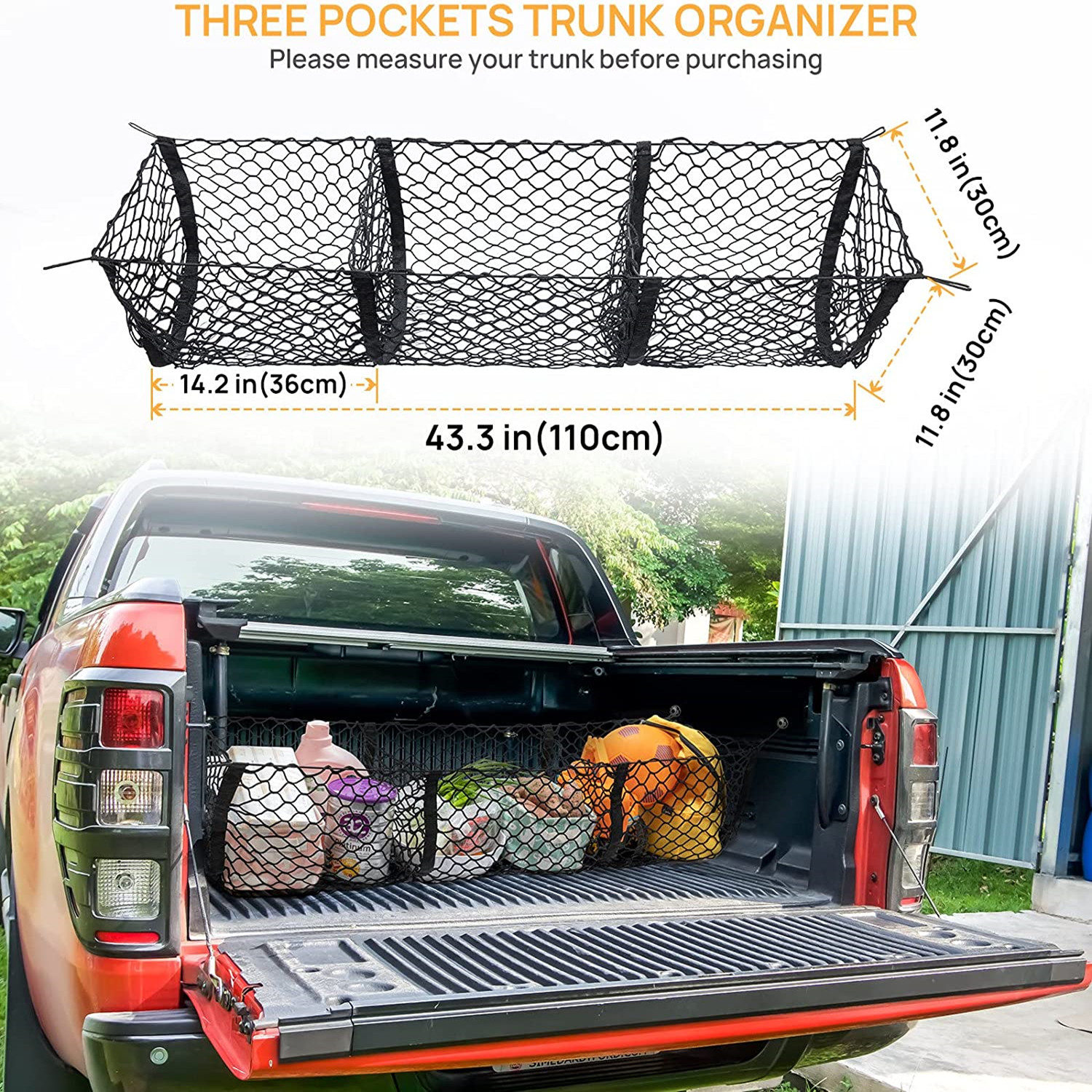 Cargo Net Trunk Bed Organizer Mesh Storage Net 4 Metal Hooks - Temu