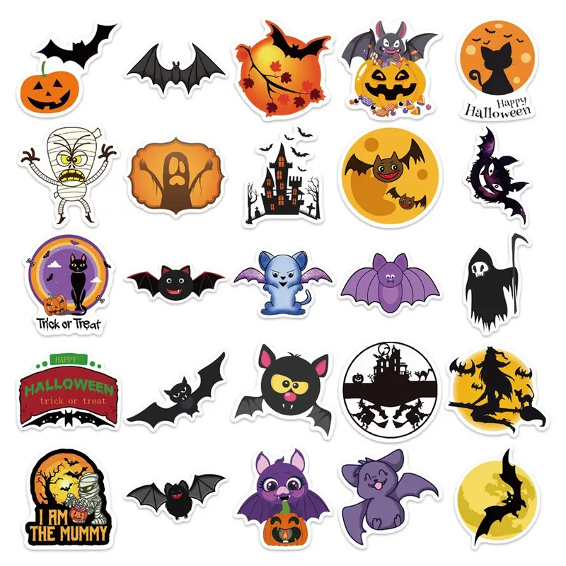 Purple Skull Halloween Kuromi Stickers For Kids Toys, Skateboards