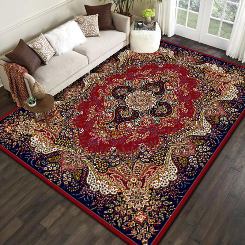 GlowSol 3'x5' Washable Entryway Rug Persian Vintage Rug Tradition Floral  Print Floor Carpet Distressed Indoor Mat for Home Decor, Brown 