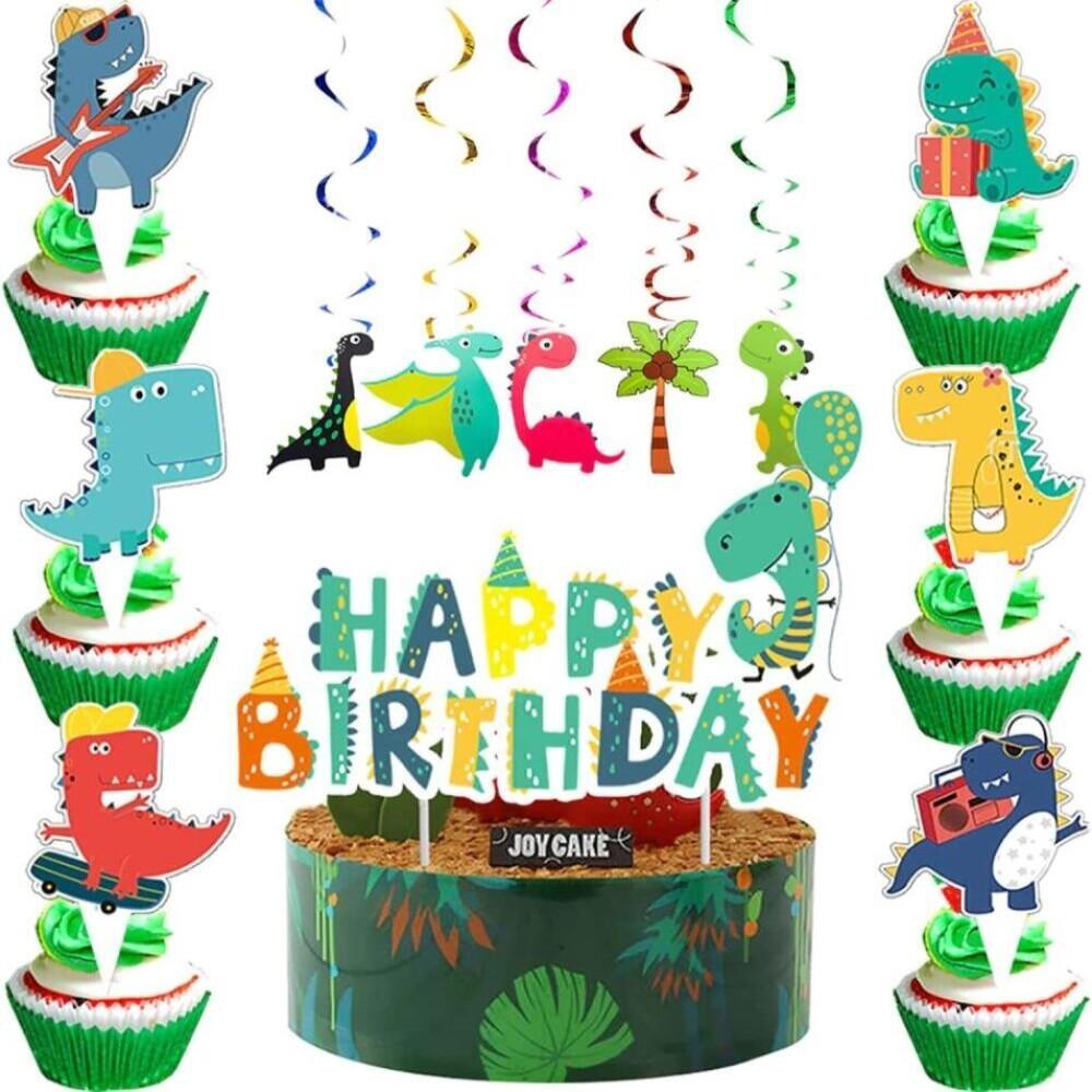 24 adornos comestibles para cupcakes con tema de dinosaurio n. 2 precortado  opcional decoraciones para tartas de disco de tarjeta de oblea Stand  Up/Tumbado plano -  México