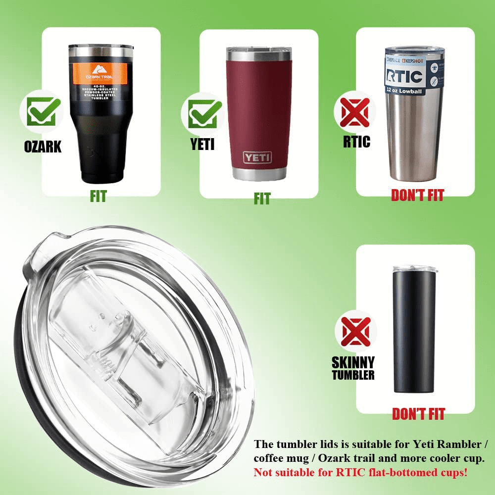 Tumbler Replacement Lids, Spill Proof And Splash Resistant Lid For Rambler,  Ozark Trail, , Straw Friendly (black) - Temu
