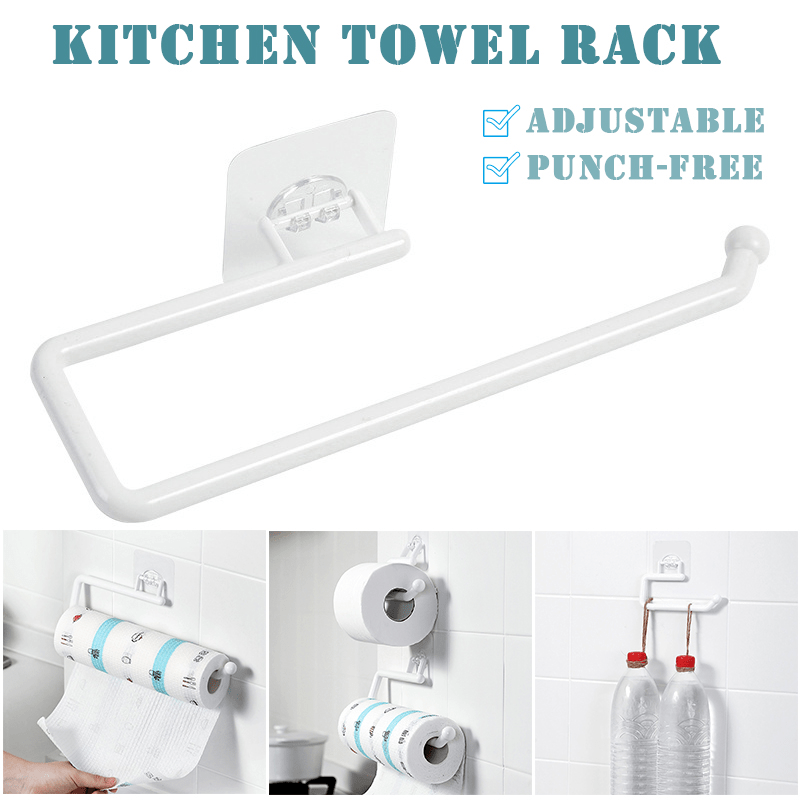 Kitchen Punching-free Tissue Rack Under Cabinet, Metal Roll, Kitchen  Storage Rack, Wall-mounted Single Hand Operable Paper Towel Holder Under  Cabinet With Damping Effect For Kitchen Bathroom, Storage Supplies, Home  And Kitchen Supplies 