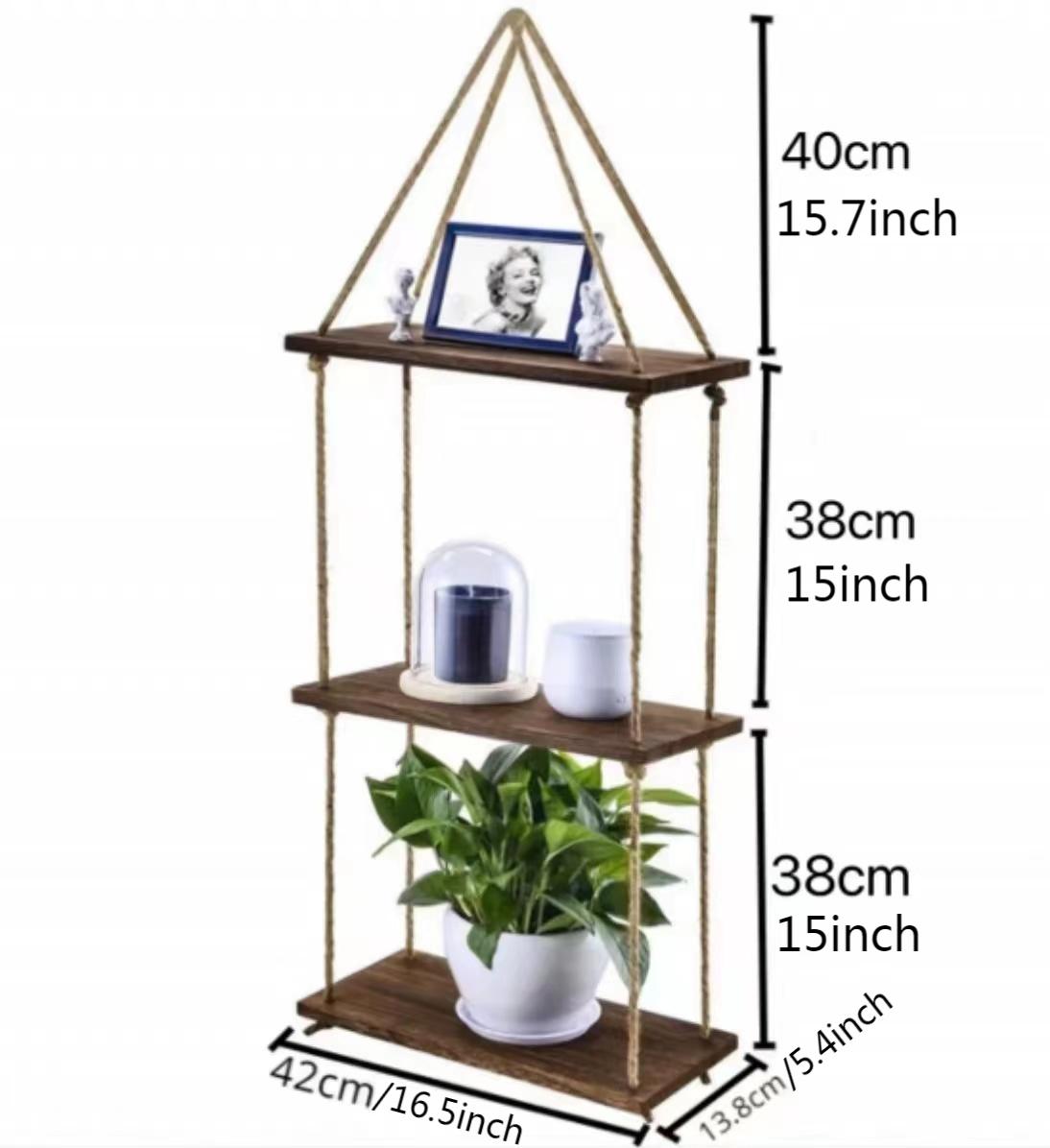 Hanging Shelves 3 Tier Hanging Plant Shelf Boho Farmhouse - Temu