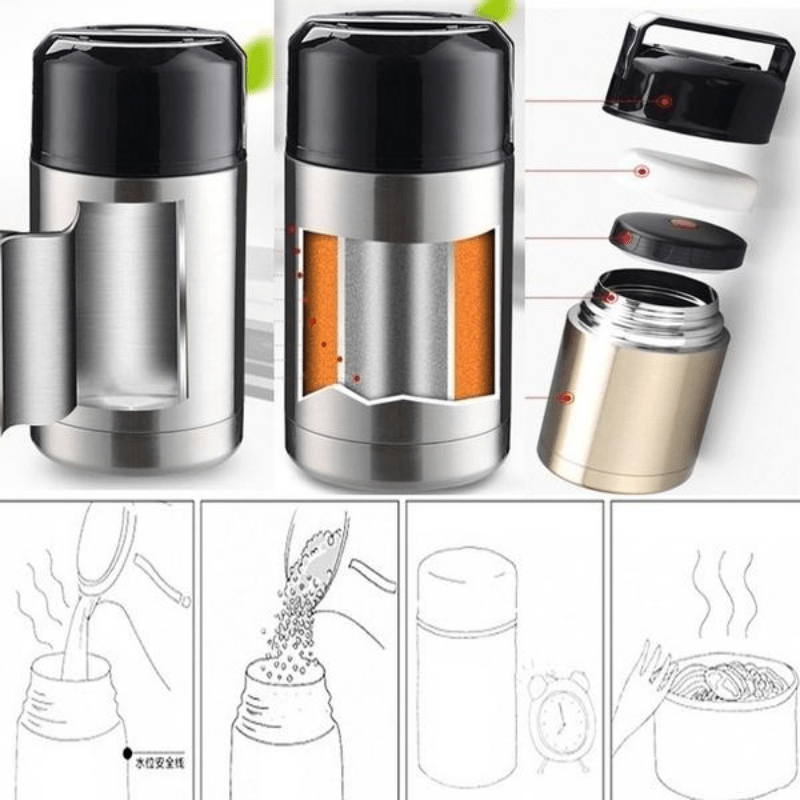 1000ml Soup Thermos Food Jar Portable Insulated Rice Box Thermos