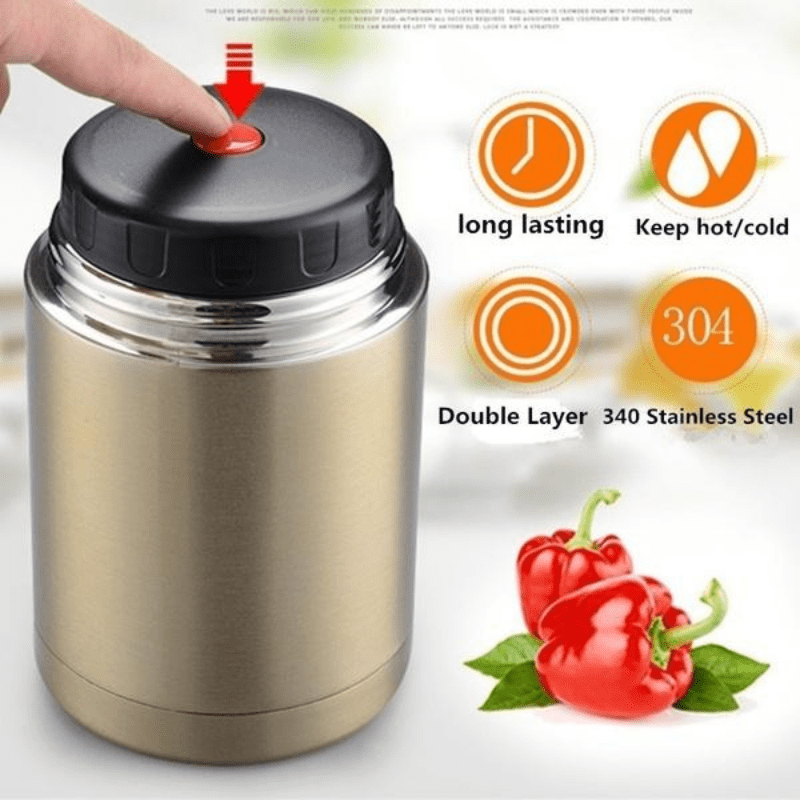 Food Flasks Stainless Steel Lunch Flask With Handle Vacuum - Temu