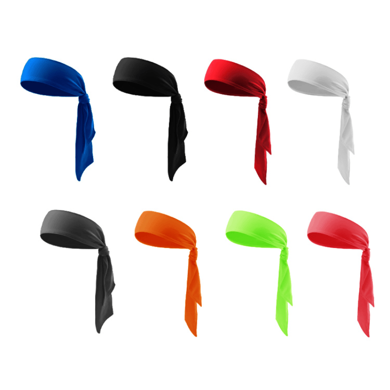 

Solid Color Headband, Unisex Elastic Sports Head Wraps With Long Tail, Non-slip Hairband For Golf Tennis Running