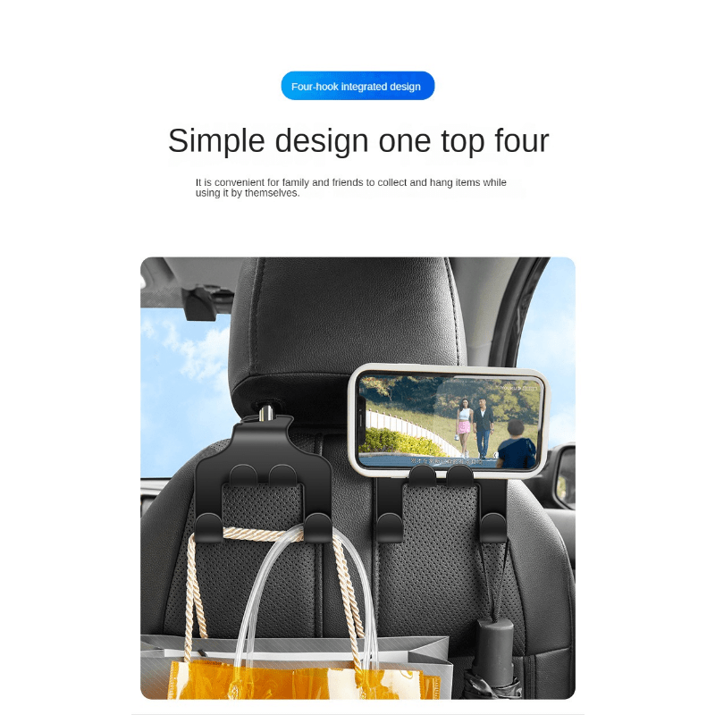 Car Mobile Phone Holder Storage Hook for Rear Seat Backrest