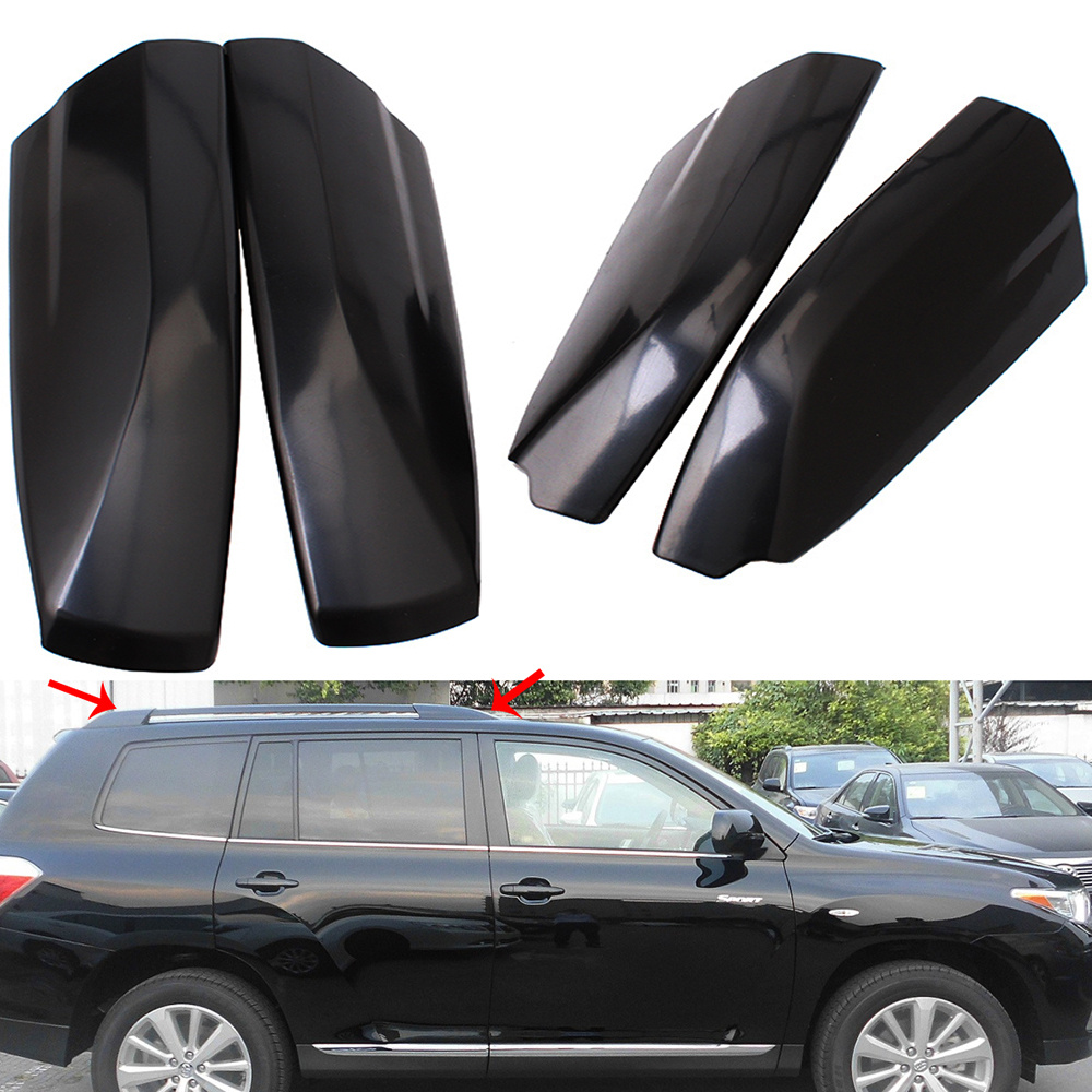 For Toyota Highlander XU40 2008 -2010 2011 2012 2013 Replace Roof Rails  Rack End Cap Protection Cover Trim 4pcs Car Accessories