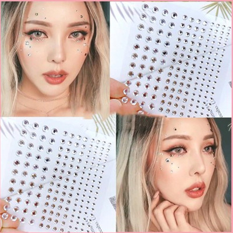 3D Diamond Face Jewels Glitter Tattoo Eyebrow Stickers Makeup