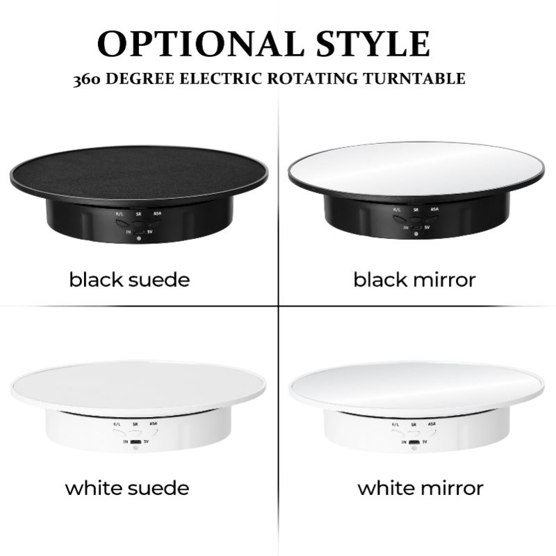 3 Speeds Electric Rotating Display Stand Mirror Turntable Jewelry Holder  Battery