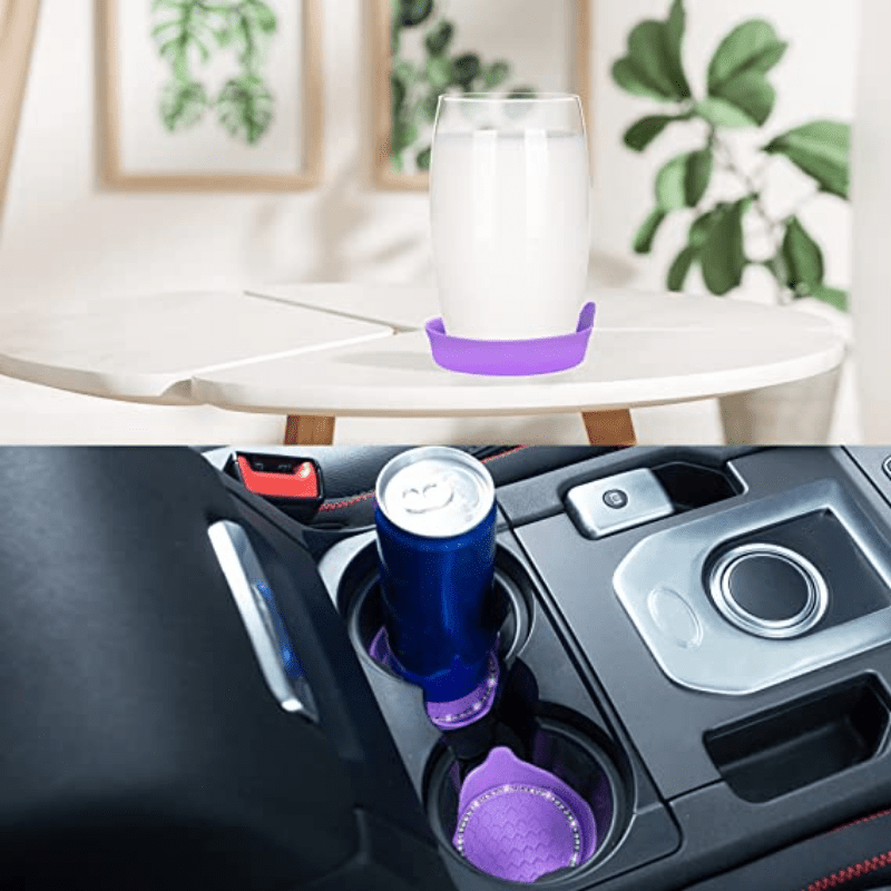 1pc Simple Purple Car Coaster Rhinestone Decor Non Slip Dirty Proof Cup  Insulation Mat Car Cup Holder - Sports & Outdoors - Temu