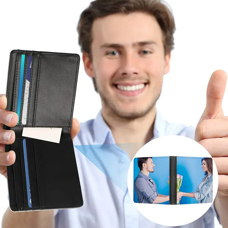 Sublimation Wallet Bi-Fold Leather/ Card Holder Black