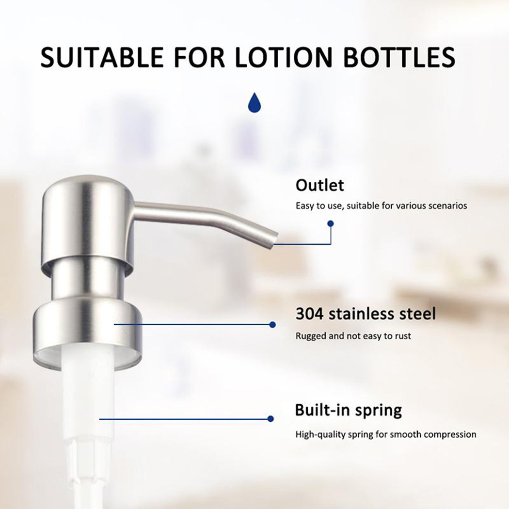 1pc Metal Soap Pump, Anti-rust Liquid Lotion Soap Dispenser Replacement  Pump With Plastic Tube, Bathroom Accessories