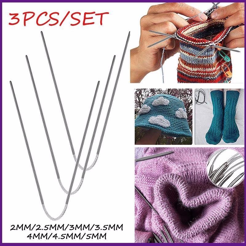 3Pcs/set 21cm Circular Cable Knitting Needles With Double Pointed